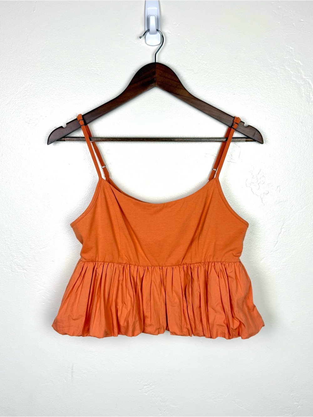 Maeve Anthropologie Peach Bubble Hem Babydoll Tank Top Medium